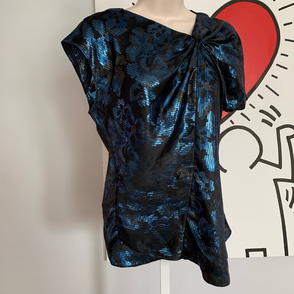 Isabel Marant No 1501 Blue Metallic Blouse 40